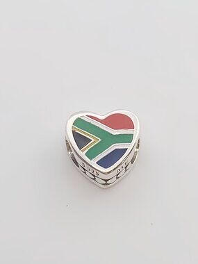 Pandora South African Flag I Love South Africa Heart Charm